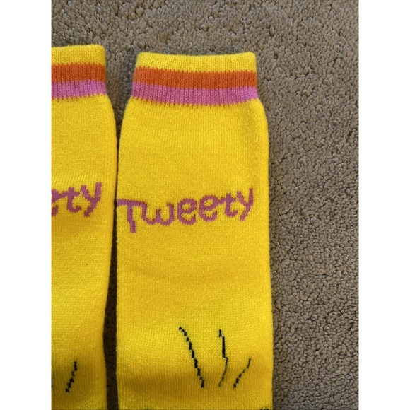 ***VINTAGE*** 1998 NEW LOONEY TUNES JACQUARD‎ SLIPPER SOCKS KIDS 6-8.5 TWEETY - Picture 11 of 16